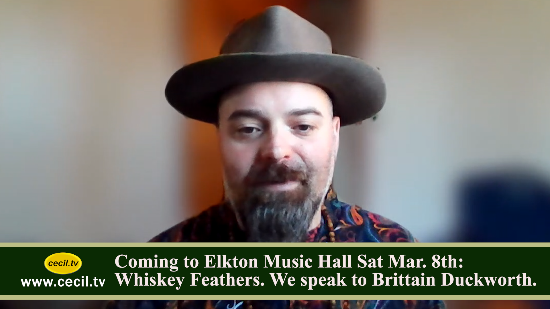 Coming to Elkton Music Hall Sat Mar. 8th: Whiskey Feathers. We speak to Brittain Duckworth.