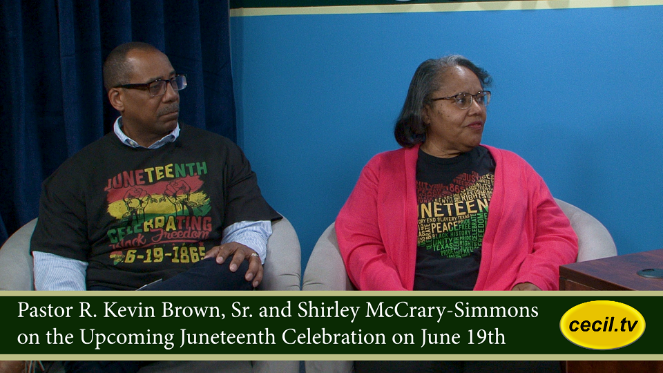 Rev. R. Kevin Brown, Sr. and Shirley McCrary-Simmons on Elkton's Juneteenth Celebration on June 19th